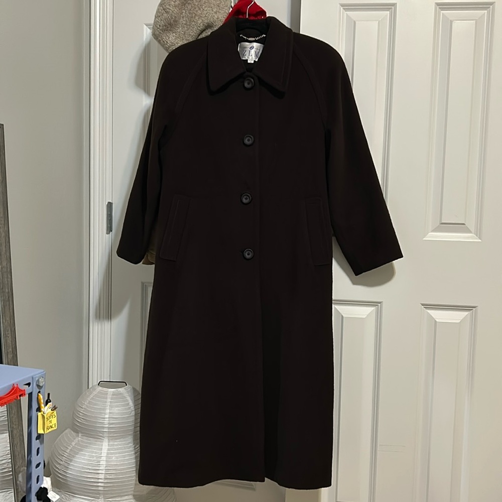 Vintage brown long trench coat peacoat button from long coat
